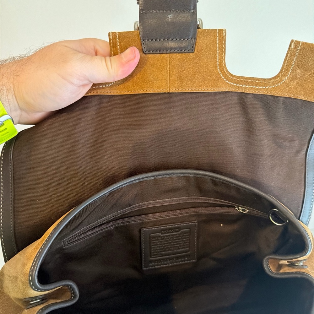 Y2K COACH SOHO HAMPTON SATCHEL BUCKLE LEATHER TWO TONE BAG - Picture 13 of 16